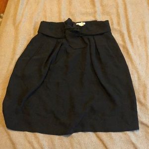 Mid length high waist black skirt
